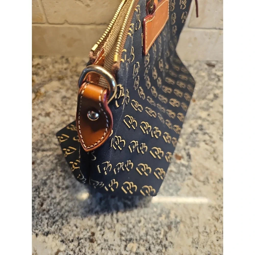 Dooney & Bourke Shadow Satchel Medium Monogram Blue Brown Florentine